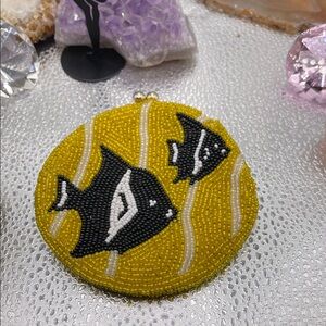 3.1.26-39 Yellow Beaded Fish Coin Purse